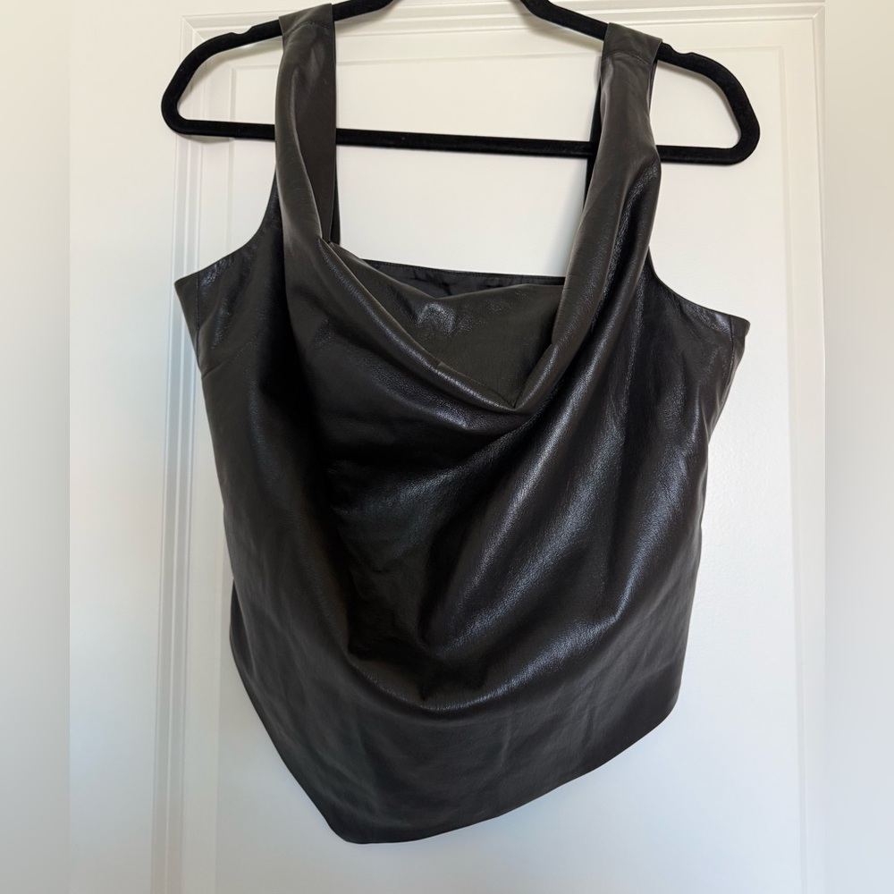 Nanushka Black Vegan Leather Top